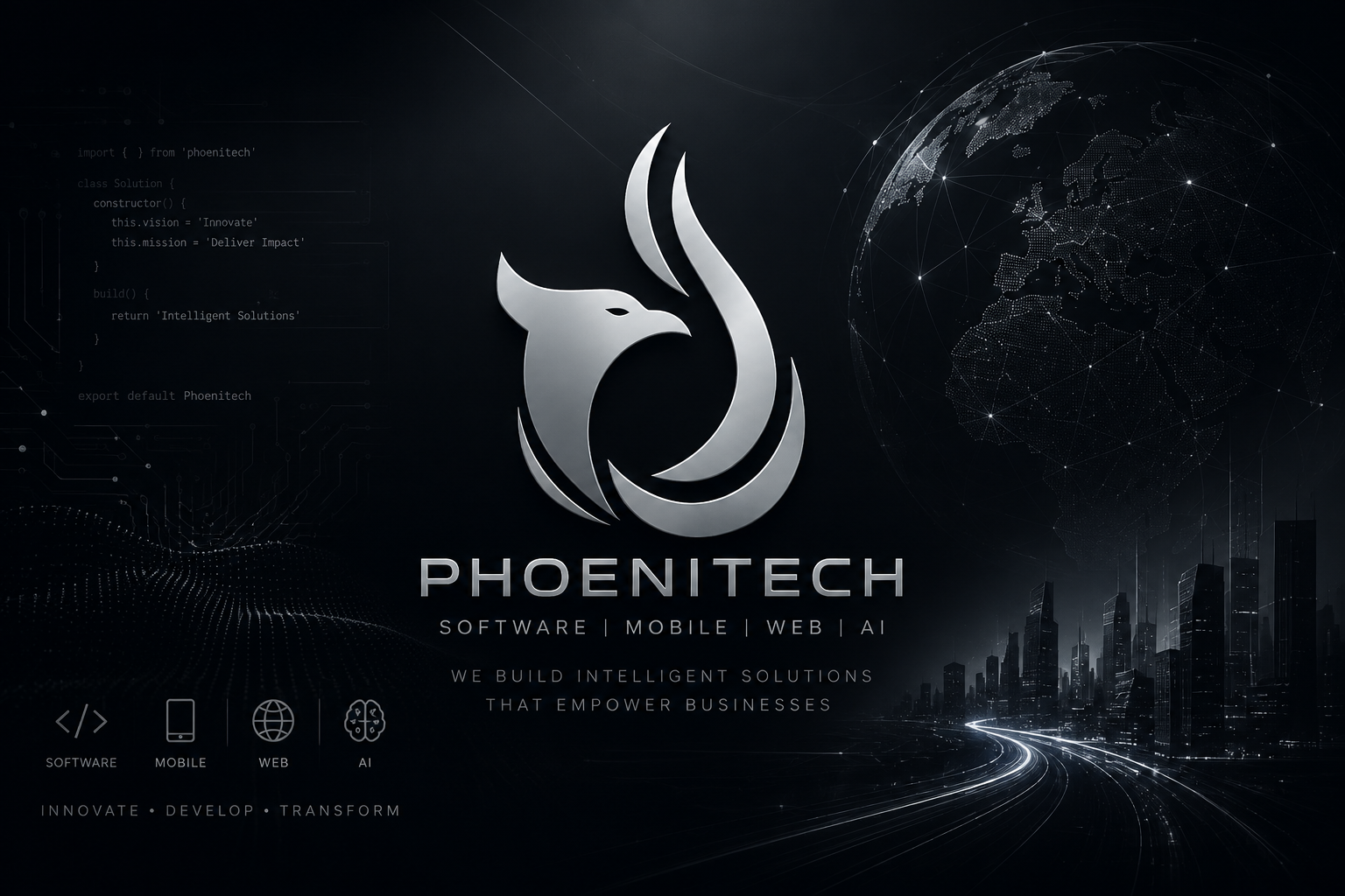 Phoenitech. Software, mobile, web, and AI. We build intelligent solutions that empower businesses.